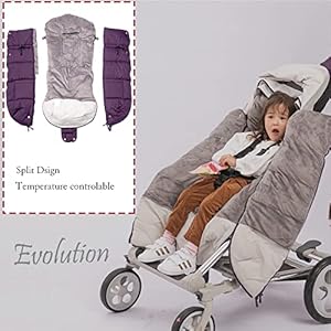 Stroller Footmuff – Universal Winter Thicken Bunting Sleeping Bag, Water Repellent Cover, Shearing Blanket, Fits All Pushchair/Pram/Car Seats with Warm Hand Gloves/Warmmuffs