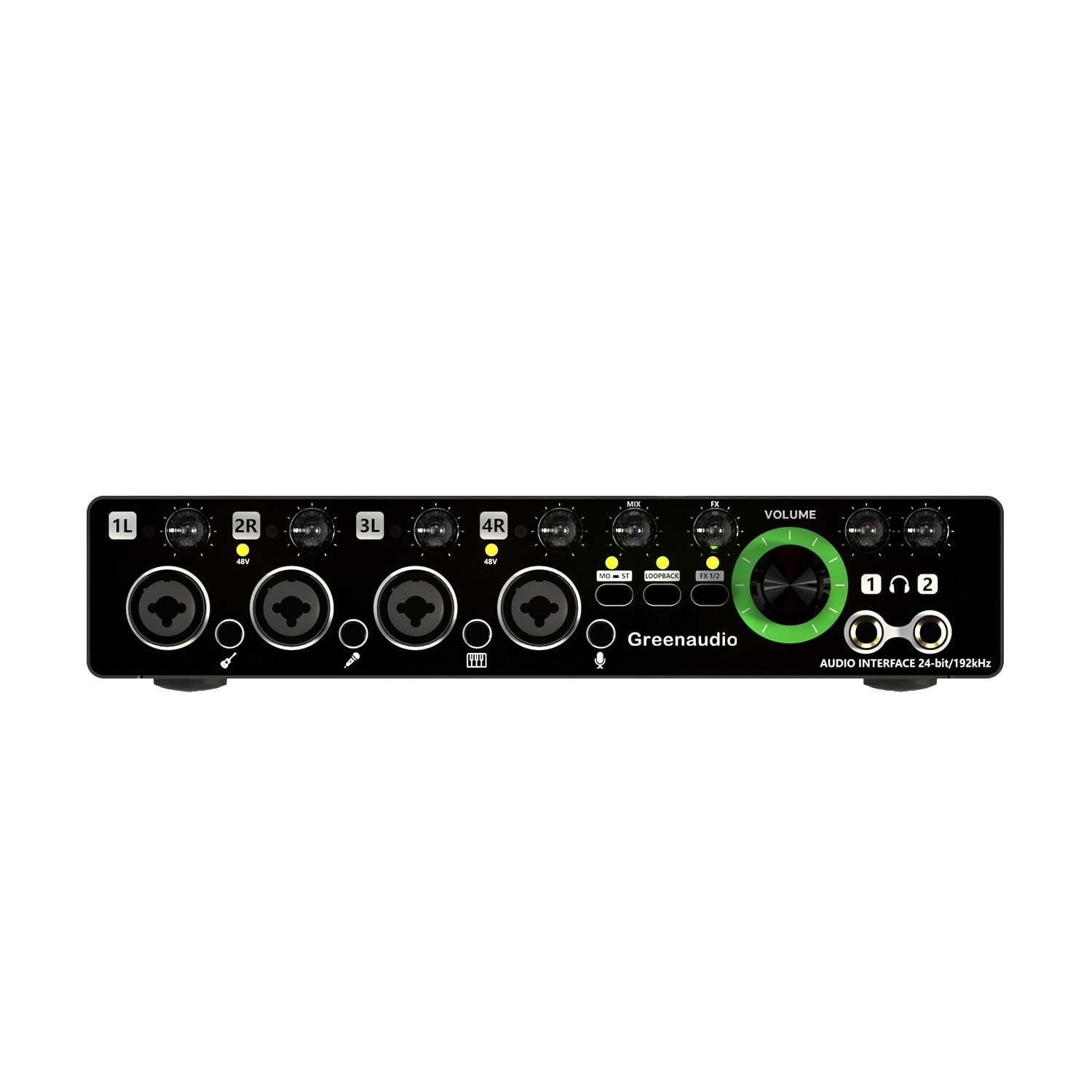 Convertitore AD della scheda audio dell'interfaccia audio con monitoraggio della registrazione dal vivo della chitarra elettrica(Noir)