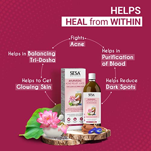 SESA Acne Relief Juice 1 litre| Helps Prevent Pimples I For Acne Prone Skin | Natural Blood Purifier INo Added Sugar, Colour or Flavour - Image 6