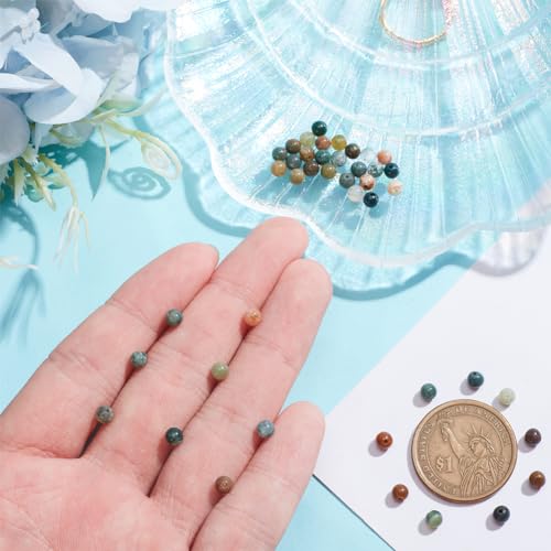 NBEADS 2.5 Strands About 212 Pcs Natural Indian Agate Beads - Image 3
