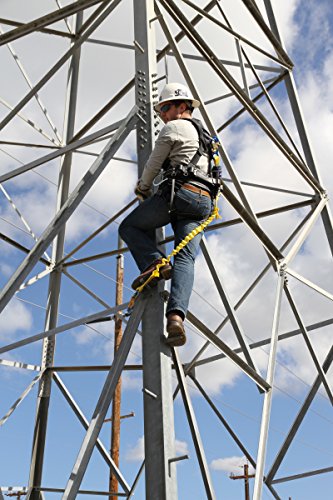 Image of 3M DBI-SALA EZ-Stop 1246193 6' 100 Percent Shock Absorbing Lanyard, Elastic Web, Aluminum Snap Hook At Center, Aluminum Rebar Hooks On Leg Ends, Navy /Yellow