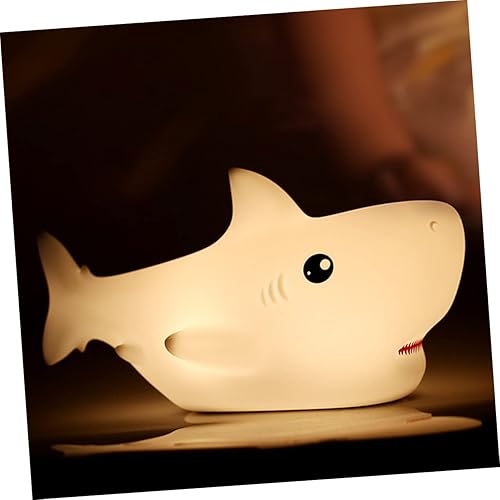 Miniatura 3 de UPKOCH Lámpara de silicona Shark Gel de sílice Nursery Batería infantil blanca