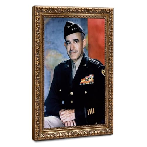 Portrait d'Omar Bradley cadre suspendu décoration murale salon 61x91cm