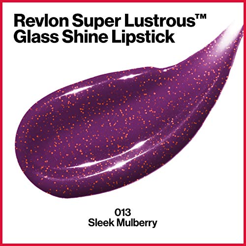 Revlon Super Lustrous Glass Shine Lipstick, Flawless Moisturizing Lip Color With Aloe, Hyaluronic Acid And Rose Quartz, Sleek Mulberry (013), 0.15 Oz #TOP2