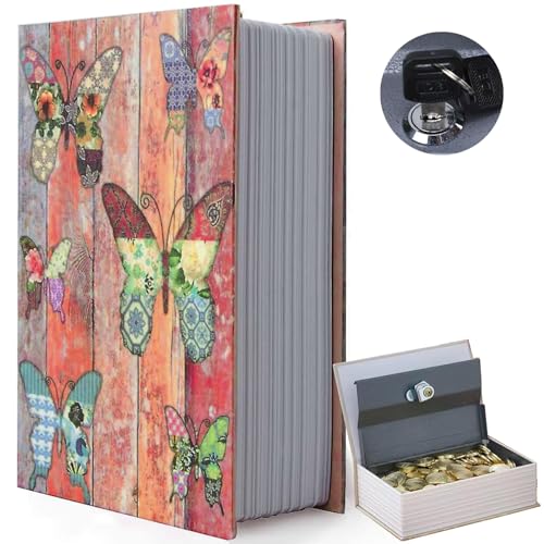 Decorative Book Safe Lock Box, Vintage Diversion Hidden Safe Faux Book Box