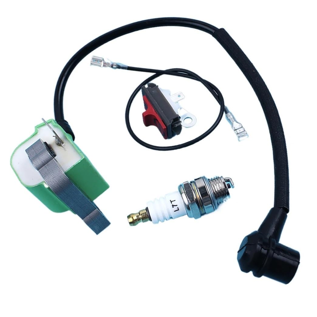 Kit de bujías con Interruptor de Parada de Emergencia y Bobina de Encendido Compatible con el módulo de Motosierra Husqvarna 50, 51, 55, 268, 272, 266, 261, 262, 61, 254 y 257.