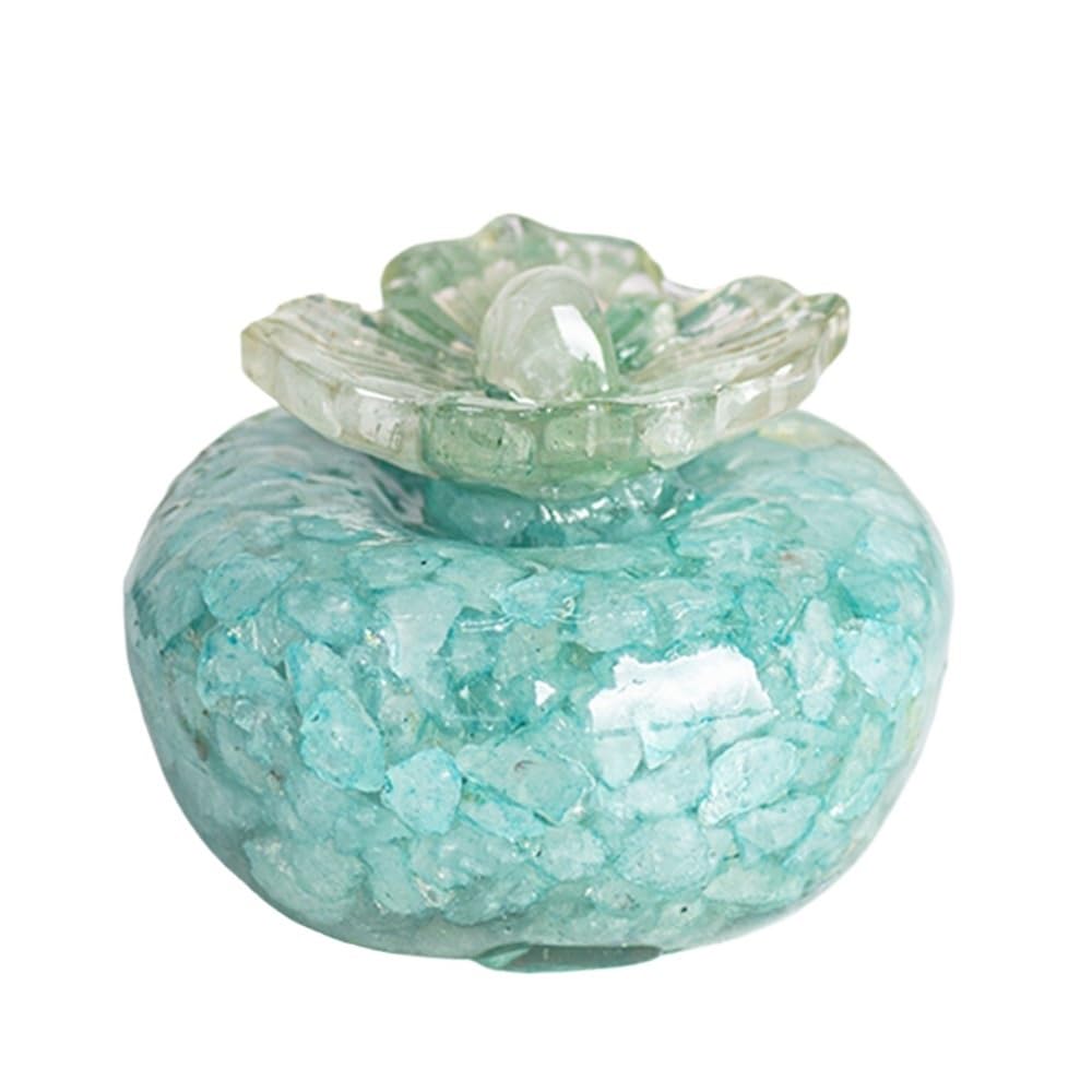HUFFA Natural Crystal Resin Stone Fragments - Persimmon Resin Crafts for Home Decor and Desktop Ornaments(Aquamarine)