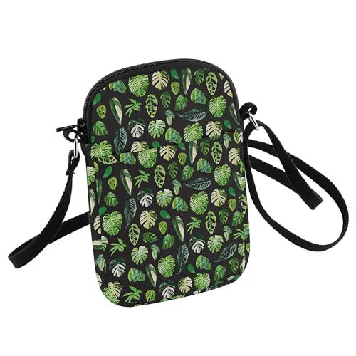 HOLLP Monstera Leaf Bag Monstera Leaves Crossbody Bag Tropical Leaf Gift Plant Lover Gift