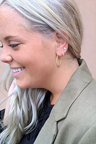 Set Of 3 Single Studs In Sterling Silver 925 Rhodium Plated Small Stud Earrings Set | Screw Back Studs | Tiny Cartilage Earring | Second Hole Earring | Tiny Three Spheres Three Stone Cluster Flower Cz #TOP4