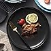 BonNoces 10-inch Matte Porcelain Dinner Plate, Elegant Large Round Serving Plates for Steak, Pasta, and Salad, Set of 3 (Matte Black)