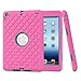ipad Mini Cases,ROKE Studded Rhinestone Crystal Bling Hybrid Armor Case Cover for ipad mini 2/3 (B-Blue-Rose)