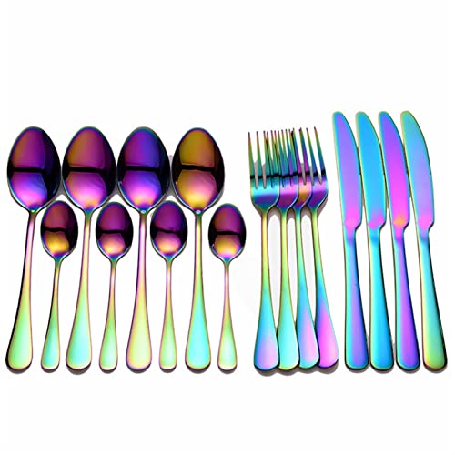 Juegos De Cubiertos Juego De Cubiertos De Acero De 16 Piezas Tenedores Cuchillos Cucharas Vajilla Juego De Cubiertos De Acero Inoxidable Cuchillos De Espejo Juego De Vajilla De COC