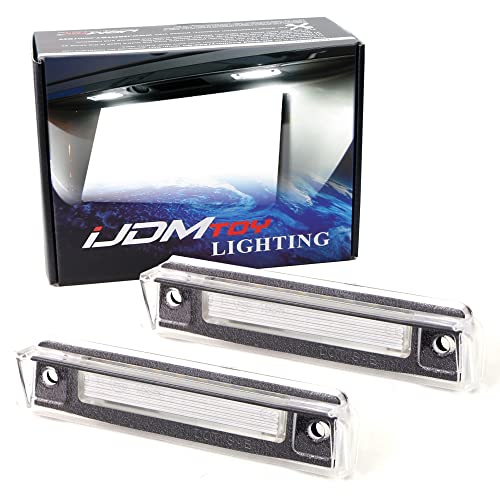 iJDMTOY OEM-Fit 3W Full LED License Plate Light Kit Compatible With Mercedes R129 SL-Class, S124 W124 E-Class, CAN-buss Error Free, Powered By 18-Piece Xenon White LED Diodes