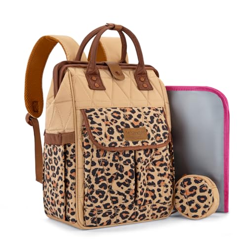 Montana West Wrangler Aztec Diaper Bag Backpack Western Backpacks for Moms Baby Essentials Bag with Twist-Lock Closure Insulated Pockets Portable Changing Pad Stroller Straps Pacifier Case