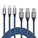 Lightning Cable, YOKERSU 3PACK 6Feet Extra Long Nylon Braided Charging Cable Cord Lightning to USB Cable Charger Compatible with iPhone X/ 8/ 7/ 6s/ 6/ plus/ 5s,iPad, iPod (Blue)