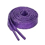 ¿Cómo se llama la tela 100 poliéster? Descubre sus características sourcing map Zapatillas planas brillantes metálicas brillantes con cordones para zapatos, color morado claro, 110 cm, morado claro, 110cm/43.31'