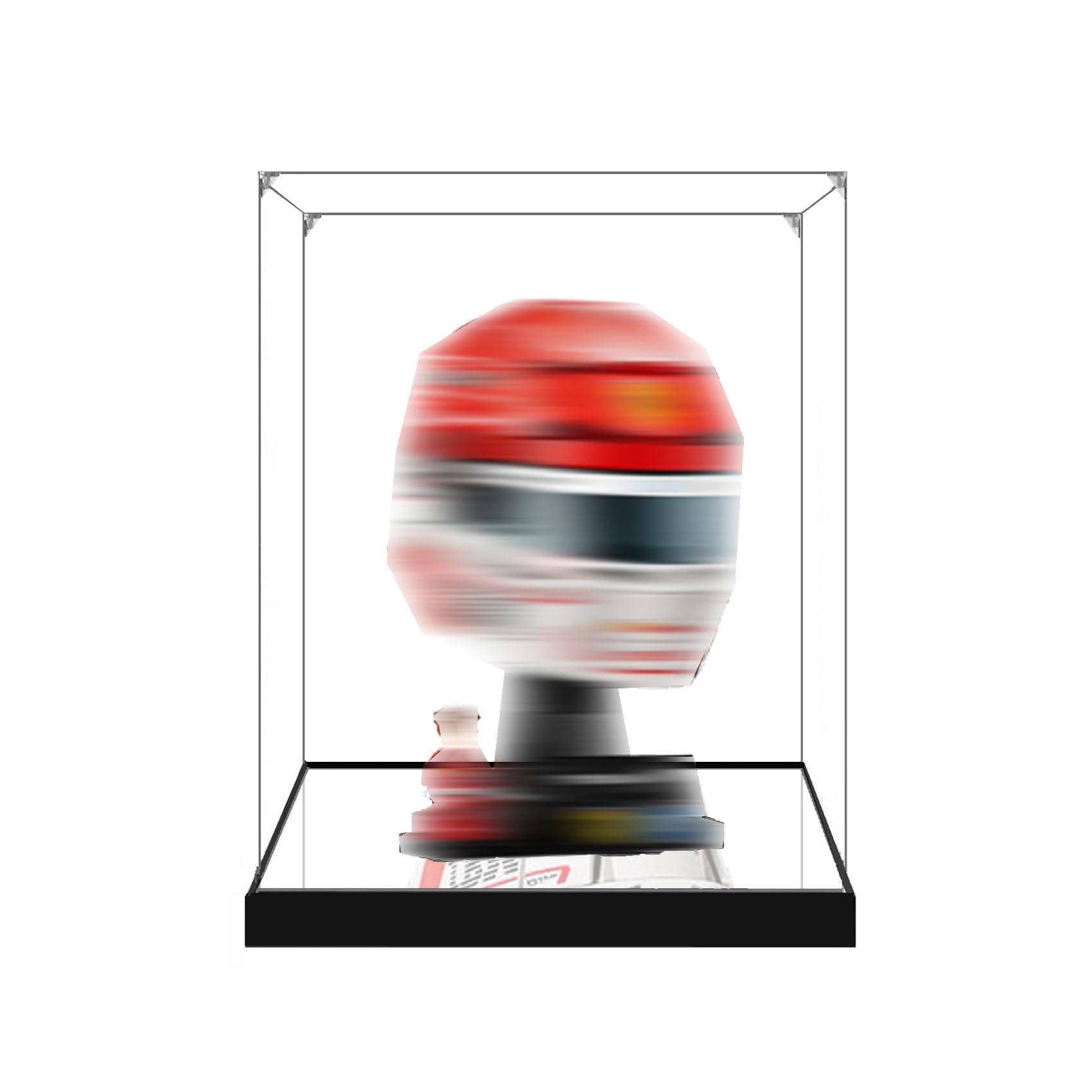 Transparent Acrylic Display Case for Lego 43014 Helmet Model, Clear Box, Storage Box, Dustproof Box (Model not included) (Mirror base 2mm)