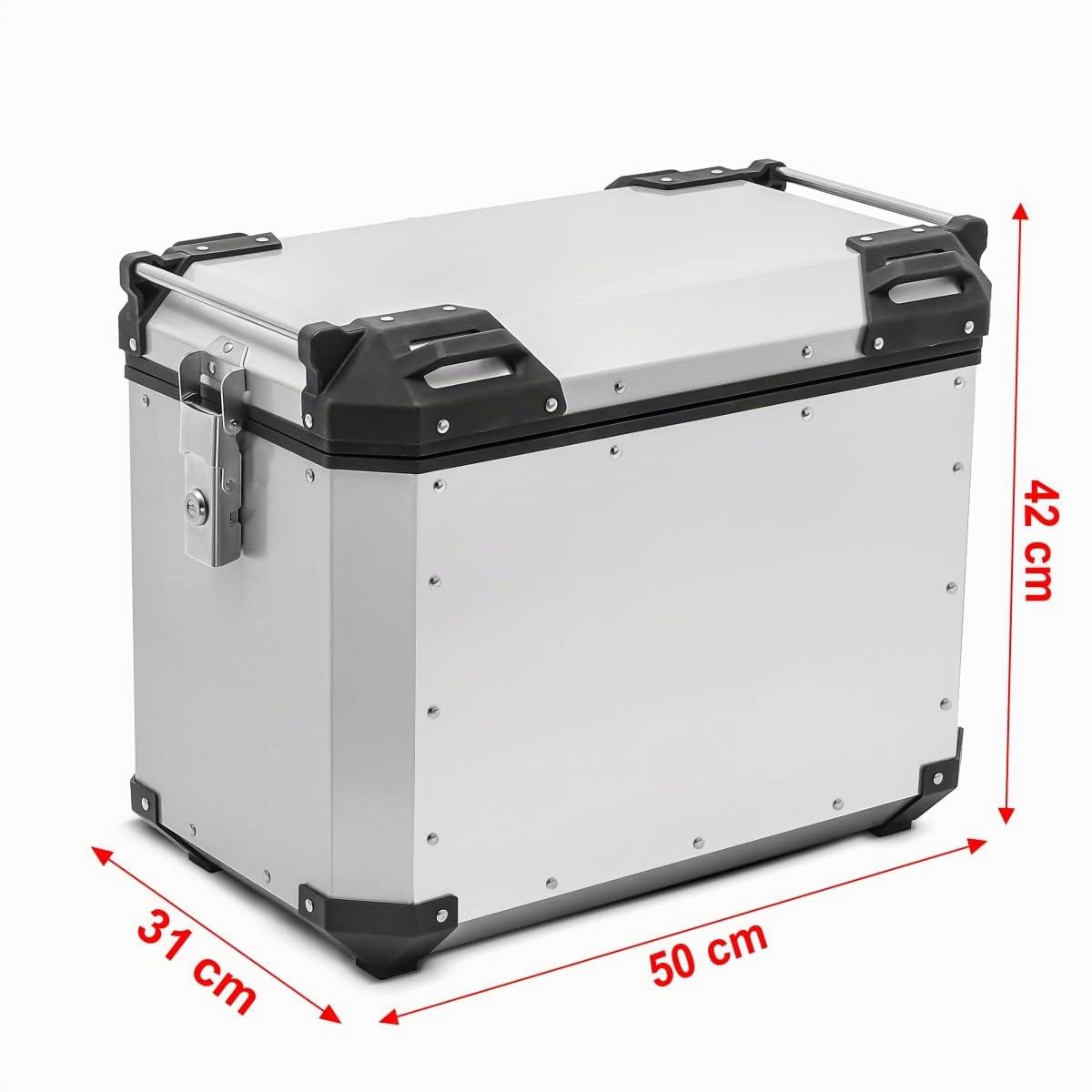 Maleta Lateral Aluminio Moto Bagtecs QP48 Plata 48 litros