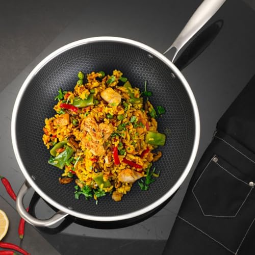 Wok con mango ergonómico en acero inoxidable miniatura 4