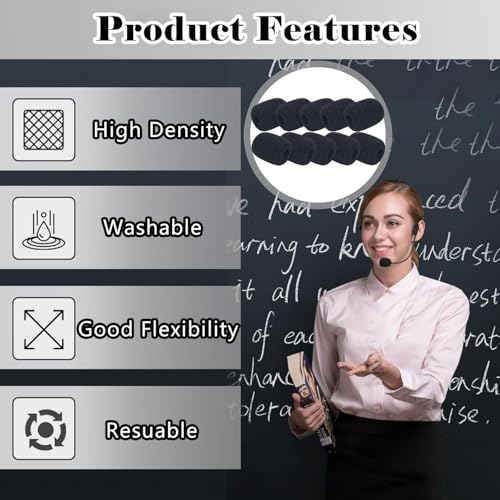 Image of 10Pcs Microphone Mini Covers Foam, Lapel Headset Microphone Windscreen Sponge Foam Microphone Windscreen for Variety of Headset Microphone Noise Reduction