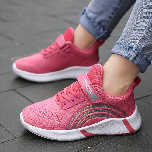 Baskets enfant rose anti-transpiration ajustement optimal en maille 29.5