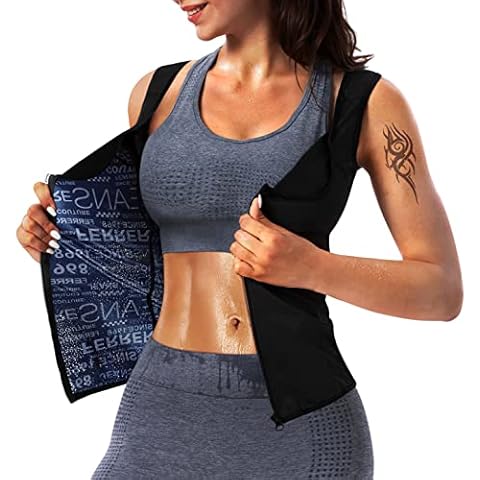 QZSH Women's Sauna Vest with Zipper Cover