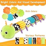 CestMall Baby Musical Raupe Kuscheltier Spielzeug Weiches Plüschtier mit multisensorischen Knistern, Rasseln und Texturen für Babys Neugeborene Jungen Mädchen Kinder Weihnachten (Green)