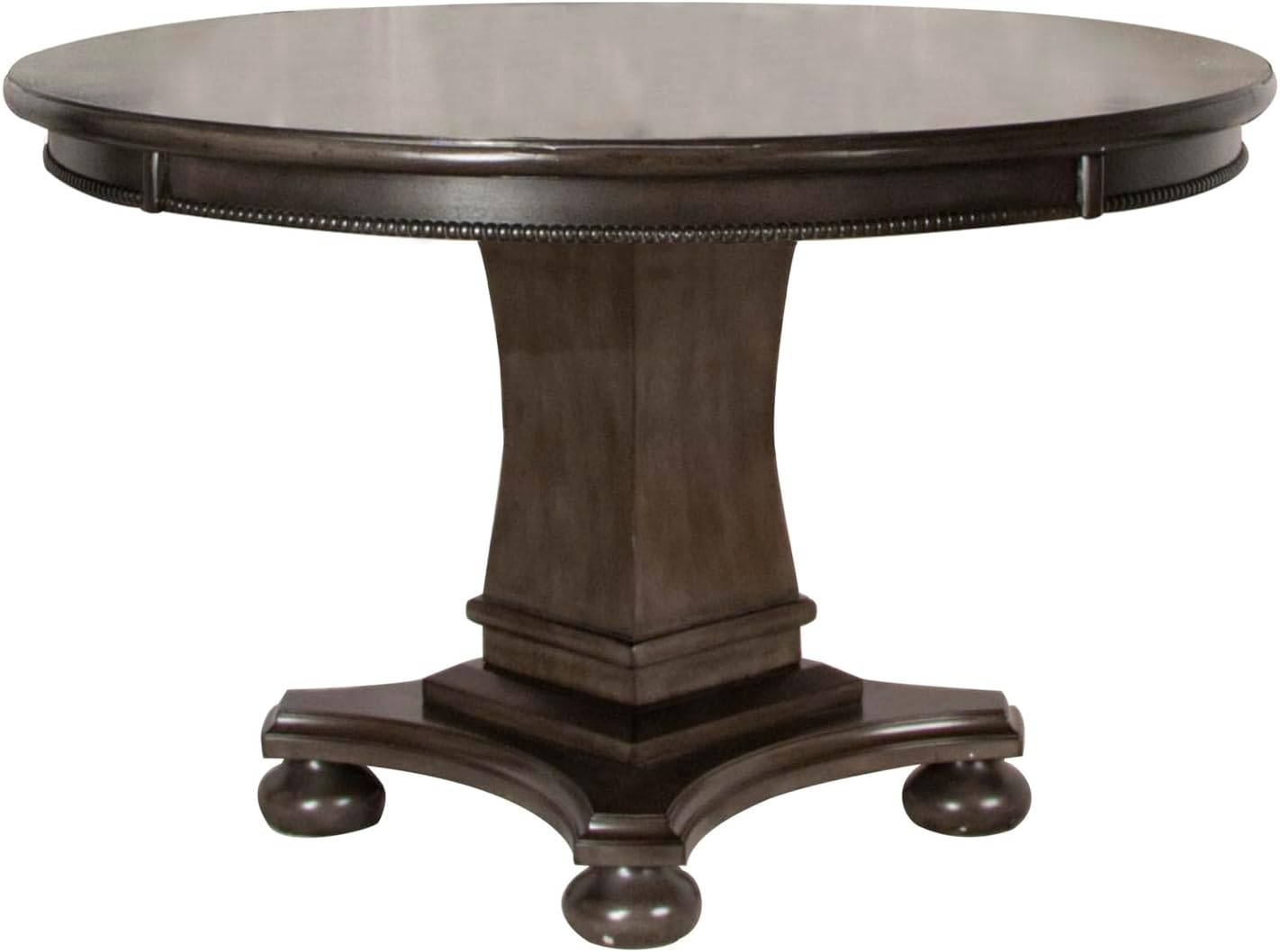 HomeStock Round Dining Poker Table - 48" Vegas Game Table, Reversible Top, Seats 6, Gray Wood Finish