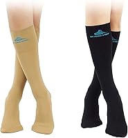 SkatingSpirit Knee High Figure Skating Socks (2 Pairs) - Non-Slip Wide Cuff, Seamless Toe for Ice Skaters