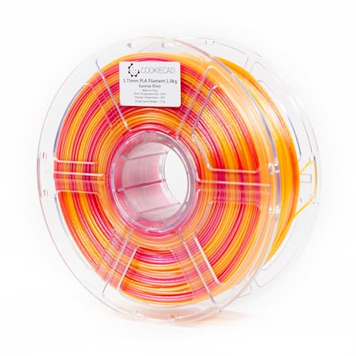 Image of Cookiecad PLA Filament 1.75mm 1kg Iridescent Rainbow 3D Printer Filament - Sunrise Elixir PLA