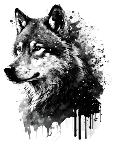 Samunshi Autocollant de voiture - Motif loup sauvage - Pour moto, vélo, scooter ou voiture - Vélo de montagne - Vélo de route - Viking - 8 x 10 cm - Loup...