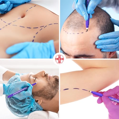 AIESI® Stift Dermographie steriler für die haut mit Standardspitze mit lineal HOSPIMARK (Packung mit 10 Stück)