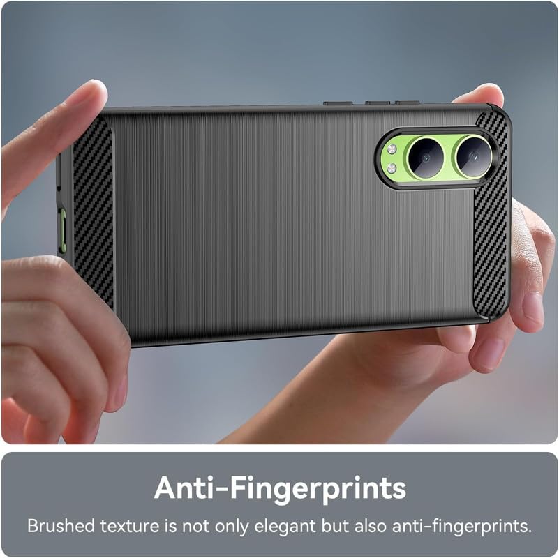 Image of NPRC Hybrid Ultra Slim Protective Case TPU Non-Slip Carbon Fiber Texture Shockproof Case Cover for Oneplus nord CE 4 LITE - Black