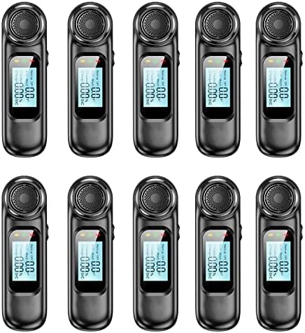 Robustt Alcohol Tester |Portable Alcohol Testing Machine |LCD Digital Display Breath Analyzer Alcohol Meter for Personal & Professional Use |No Mouth Touch Alcohol Tester (Model-3), Pack of 10