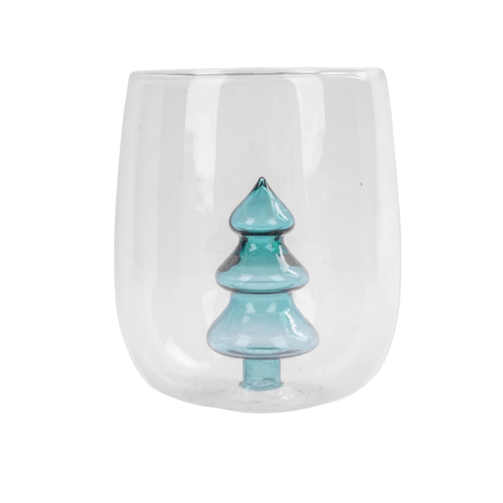 carotoe 3D Christmas Tree Glass Mugs Practical Christmas Tree Themed Glass Cup Accesory for Hot and Cold Beverages Portable Holiday Glasswares