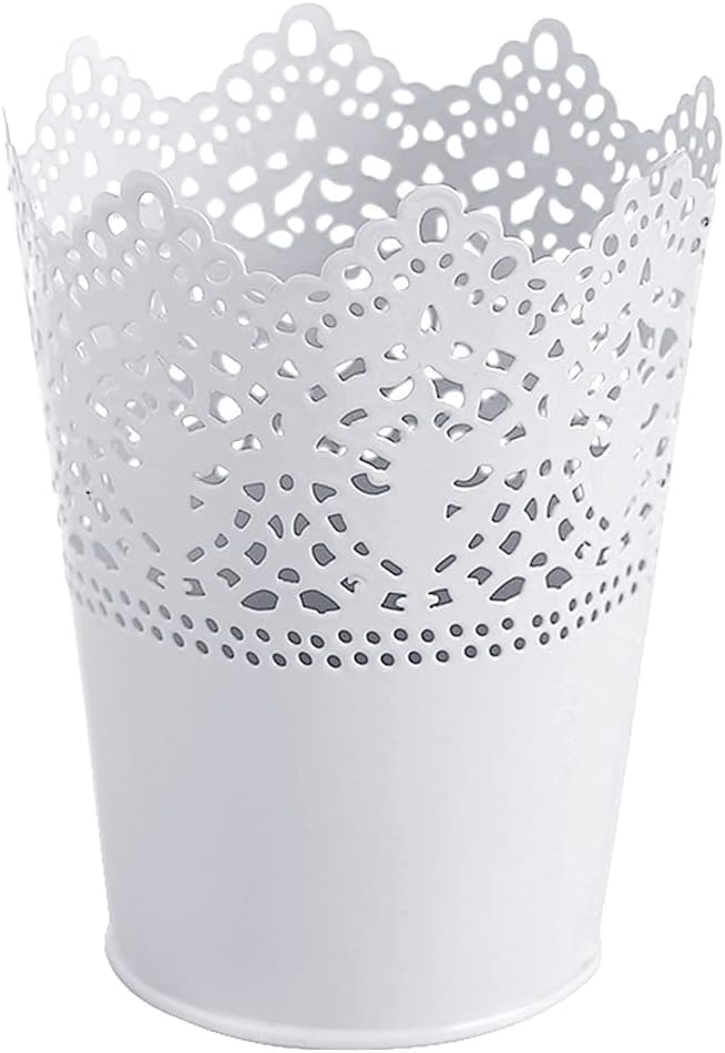 Youning Organisateur de Maquillage Porte-Stylo Porte-Pinceau de Maquillage pots à crayons en Métal creux Maquillage Holder Brush Vase Vase Décoration de La Maison (1PC-Blanc)