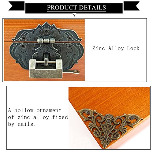 Wingoffly® Large Wooden Treasure Box Trunk Box Stash Boxes For Jewelry Storage Cards Collection Gifts And Home Decoration, Blank #TOP3