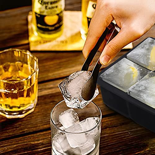 Großer Eiswürfelbehälter mit Deckel, quadratische Eiswürfelbehälter für den Gefrierschrank, Silikoneiswürfelbehälter für Whisky-Cocktails, Saft, Pralinen