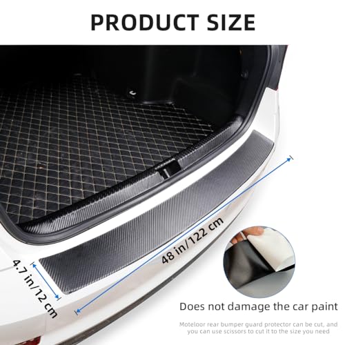 Image of 48 inchx4.7 inch Rear Bumper Protector for SUVs Trucks, Anti-Scratch Guard | 48 inchx4.7 inch carbon fiber guard for SUVs /trucks. Scratch /UV /water-proof, no residue, no curl, easy clean, tool-free install.