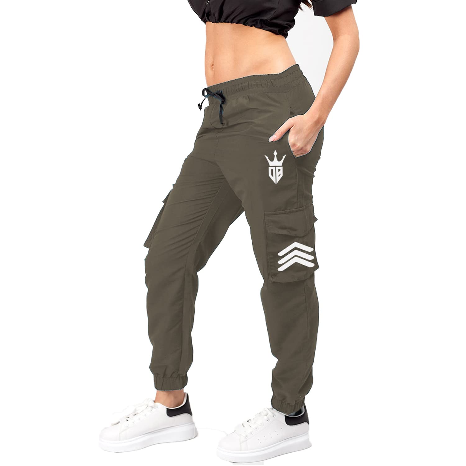 Track Pant for Women's Cargo Lycra Stretchable Regular Fit Stylish Lower Joggers Pyjama Terry Style Running,Jogging Track Pants for Womens/Girls-image-22