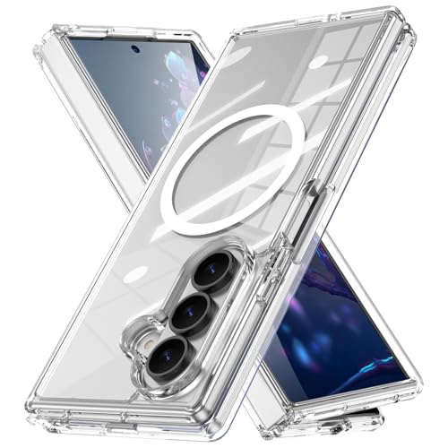 Étui magnétique Galaxy Z Fold 7 antichoc avec protection intégrale clear