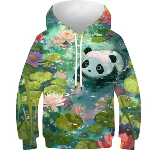 Sweat à capuche panda léger et respirant pour ado de 12-14 ans