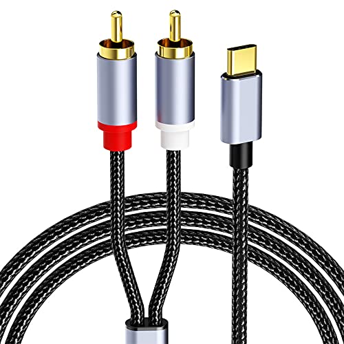 HuaLiSiJi USB C vers RCA Audio Type C vers 2 RCA Câble Audio, pour Téléphone Tablette Home Cinéma DVD Amplificateur Haut Parleur (2m) Cover