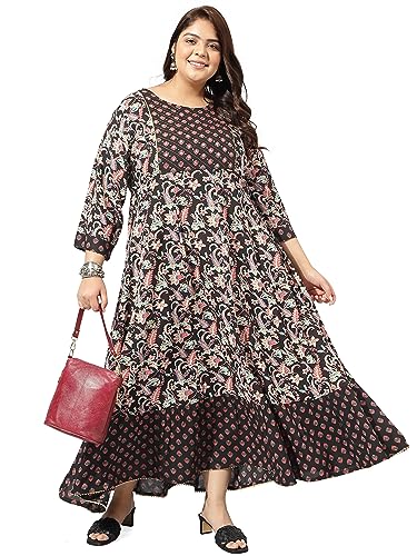 Image of MIRCHI FASHION Plus Size Women's Straight Fit Cotton Printed Kurta Set with Dupatta and Trouser