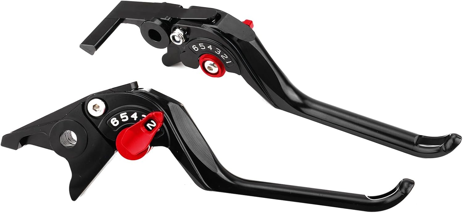 Compatible with MT-09 MT09 MT09 SP Tracer 2015 2016-2024 CNC Motocycle Integrated Effort-Saving Adjustable Brake Clutch Levers Accessories (Red, 2014-2020)