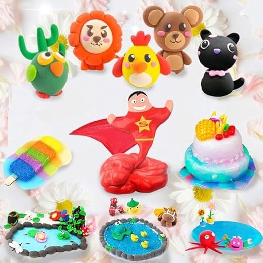 Image of ECLET 6 Slime + 6 Glitter + 12 Clay Creative DIY Kit for Toddler Kids with Tools |Combo Slime & Clay Fun Joy Pack for Kids Arts & Crafts, Sensory Play, Birthday Gift for Boys & Girls Age 3+