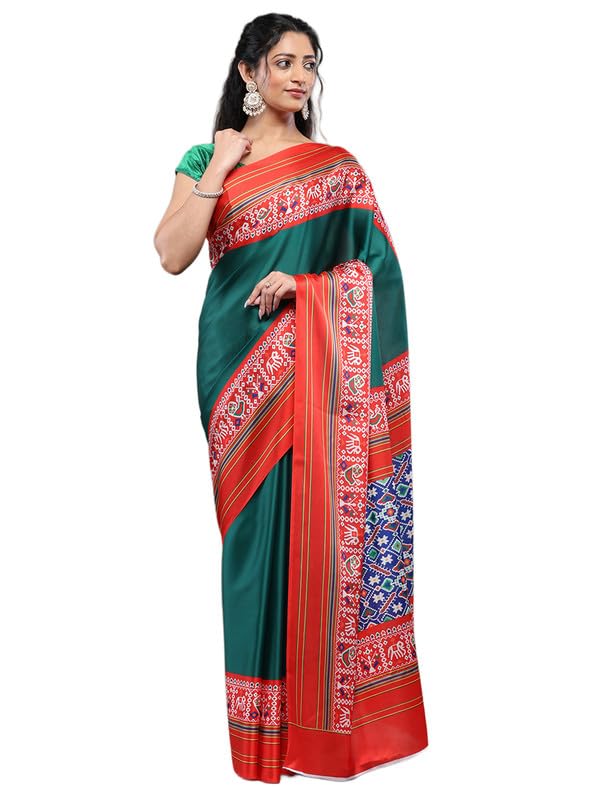 garden vareli Women's Chiffon Bandhani Magenta Saree in Printed with Untitched Blouse Piece-picture-14