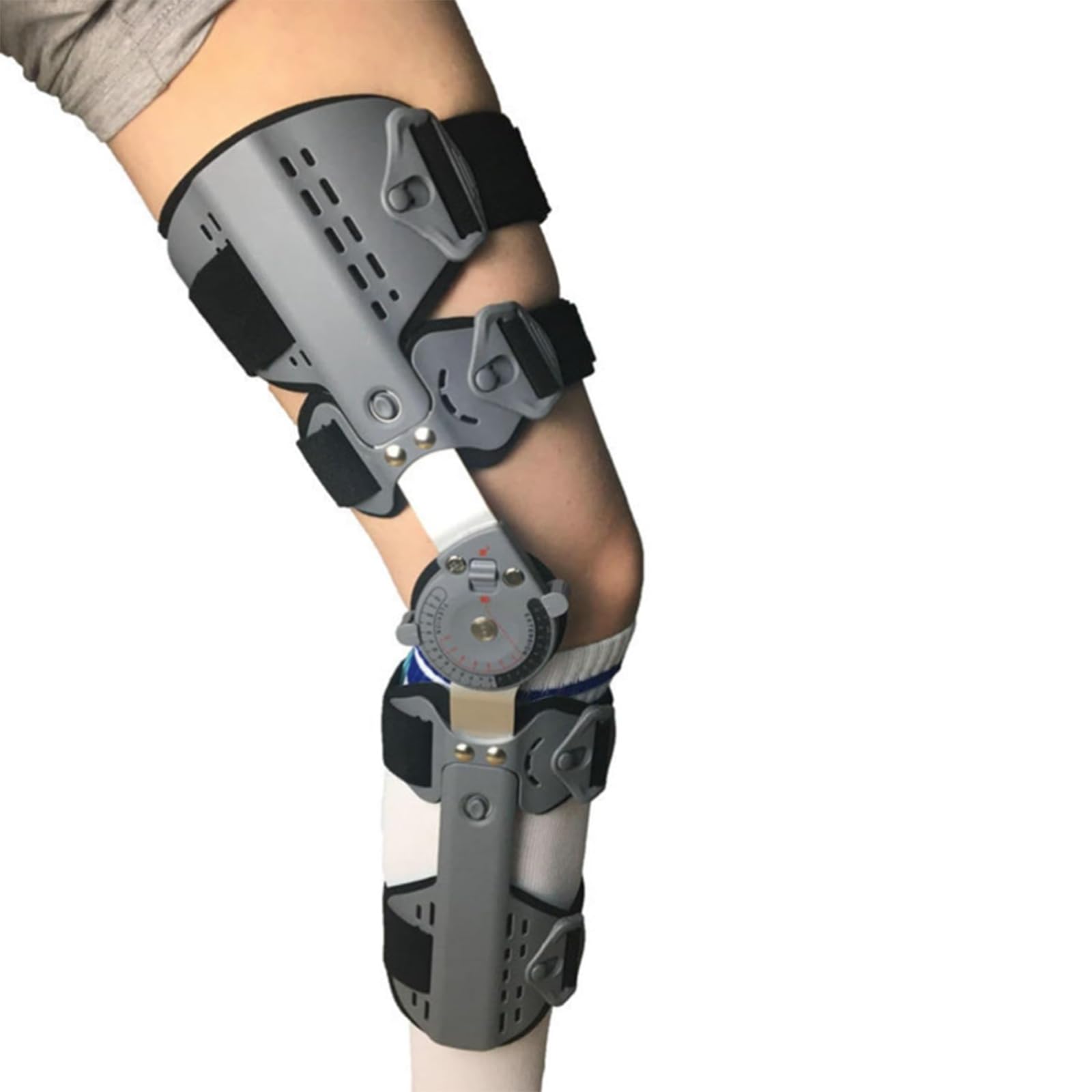 SFKLYU Supporto Ortopedico Regolabile per Ginocchio, Stabilizzatore Ortopedico, Immobilizzatore, Tutore per Ginocchio con Cerniera, Tutore per Ginocchio Post Operatorio Dolore Artrite