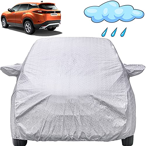 Image of Harrier Waterproof Car Cover with Mirror Pockets, Shinning Silver Design, Non Woven Fabric,Triple Stitched, Compatible with Tata Harrier Car Cover (2019 to 2024), Harrier Car Accessories