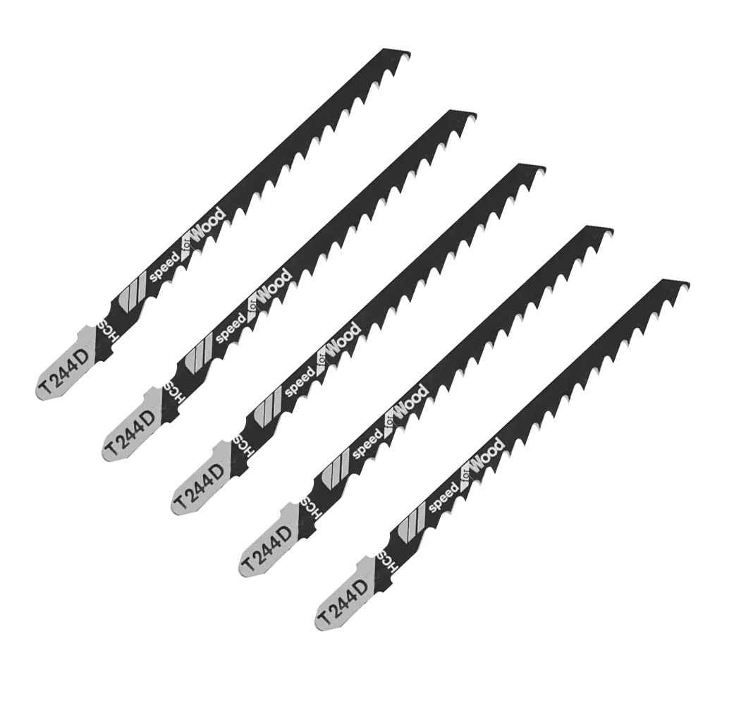 Gadget Deals 5 Piece T244D - T Shank Wood Jigsaw Blades For Jig Saws - Curved Cuts For Soft Wood & PVC - 4" HCS Saw Blades (B0C56V5SCV) Amazon Price History, Amazon Price Tracker